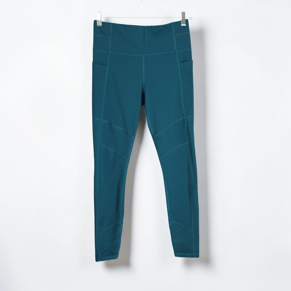 Athleta Women's Teal High‎ Rise Moto Pocket Leggings Size Small